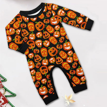Halloween Family Matching Pajamas Allover Pumpkin Print Sleepwear Family Look Pyjamas - ChildAngle