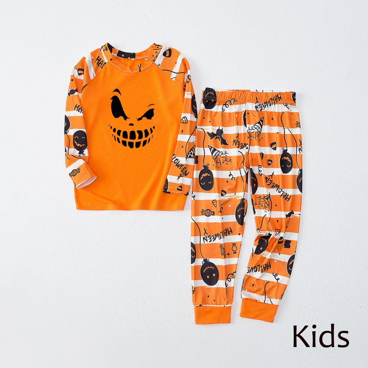 Halloween Family Pajama Trick or Treat Boo Matching Halloween Skull Print Sleepwear Family Look Pyjamas - ChildAngle