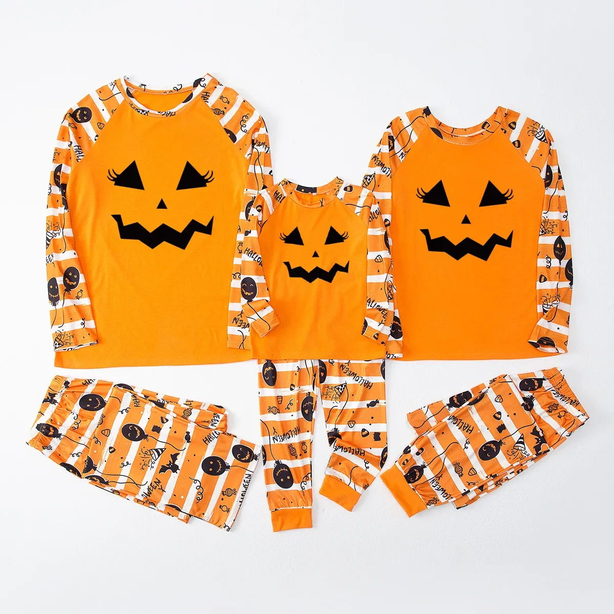 Halloween Family Pajama Trick or Treat Boo Matching Halloween Skull Print Sleepwear Family Look Pyjamas - ChildAngle