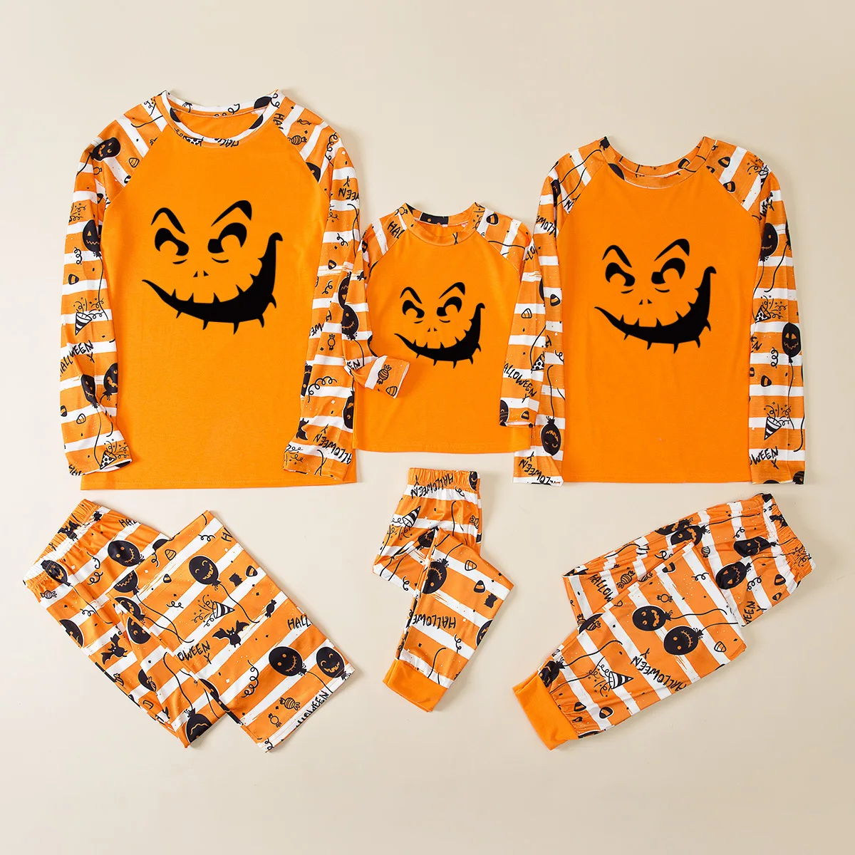 Halloween Family Pajama Trick or Treat Boo Matching Halloween Skull Print Sleepwear Family Look Pyjamas - ChildAngle