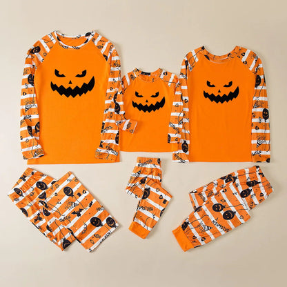 Halloween Family Pajama Trick or Treat Boo Matching Halloween Skull Print Sleepwear Family Look Pyjamas - ChildAngle