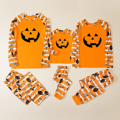 Halloween Family Pajama Trick or Treat Boo Matching Halloween Skull Print Sleepwear Family Look Pyjamas - ChildAngle