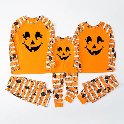 Halloween Family Pajama Trick or Treat Boo Matching Halloween Skull Print Sleepwear Family Look Pyjamas - ChildAngle