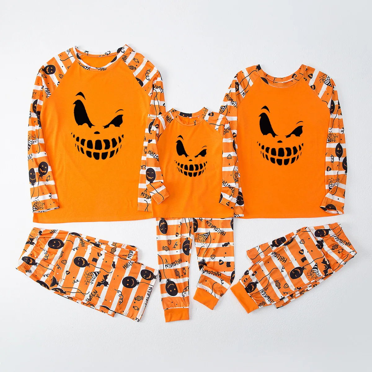 Halloween Family Pajama Trick or Treat Boo Matching Halloween Skull Print Sleepwear Family Look Pyjamas - ChildAngle