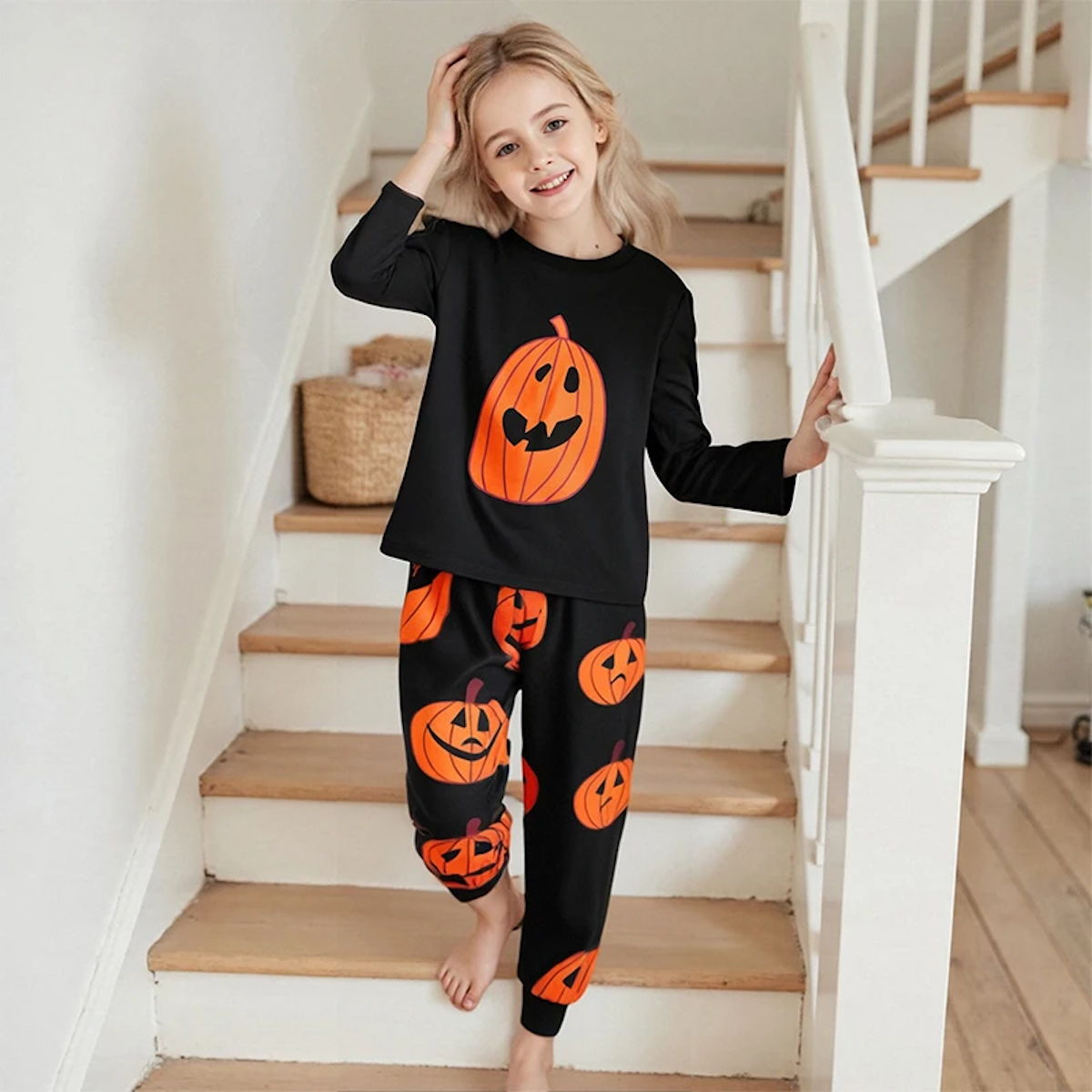 Halloween Family Matching Pajamas Pumpkin Sleepwear Family Look Pyjamas - ChildAngle