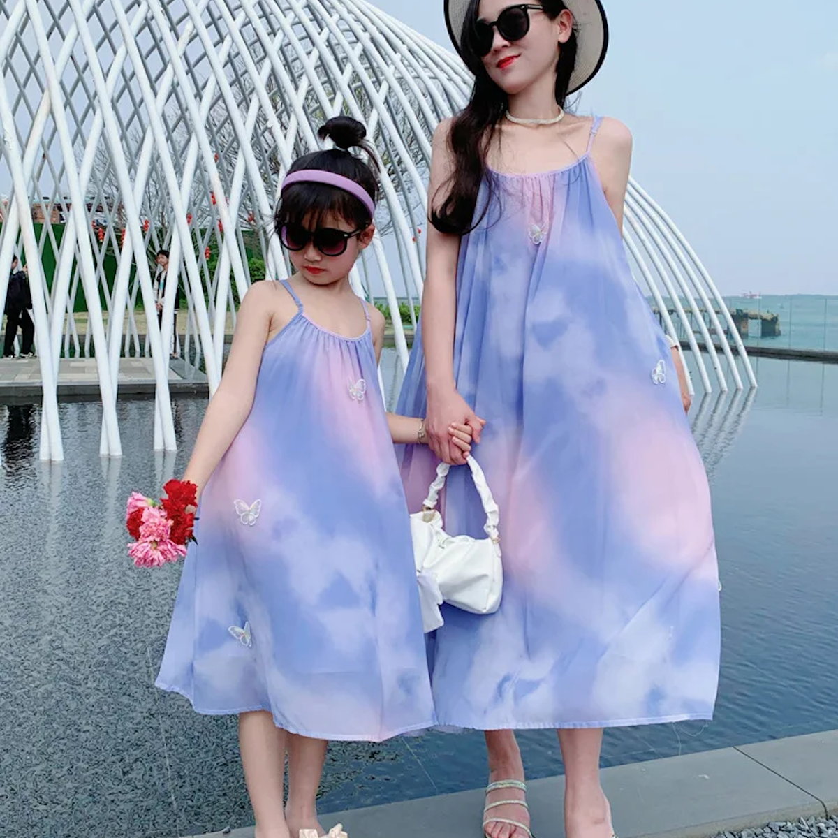 Tie Dye Mommy and Me Matching Dress Strap Dress - ChildAngle