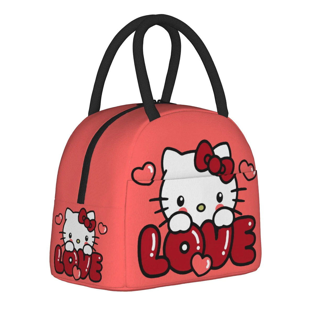 Red Hello Kitty Lunch Bags Portable Insulated School Lunch Bags - ChildAngle