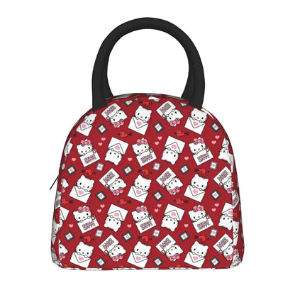 Red Hello Kitty Lunch Bags Portable Insulated School Lunch Bags - ChildAngle