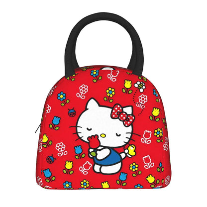 Red Hello Kitty Lunch Bags Portable Insulated School Lunch Bags - ChildAngle