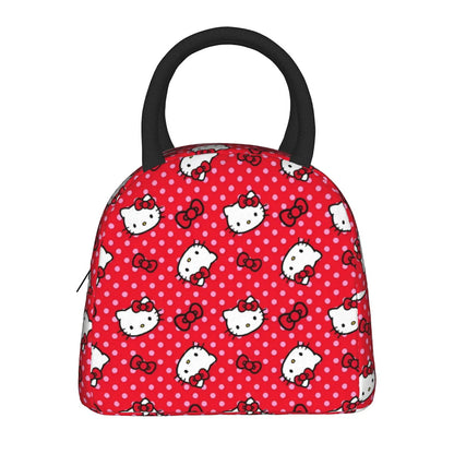 Red Hello Kitty Lunch Bags Portable Insulated School Lunch Bags - ChildAngle