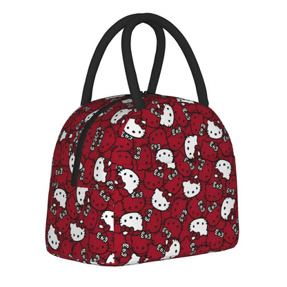 Red Hello Kitty Lunch Bags Portable Insulated School Lunch Bags - ChildAngle