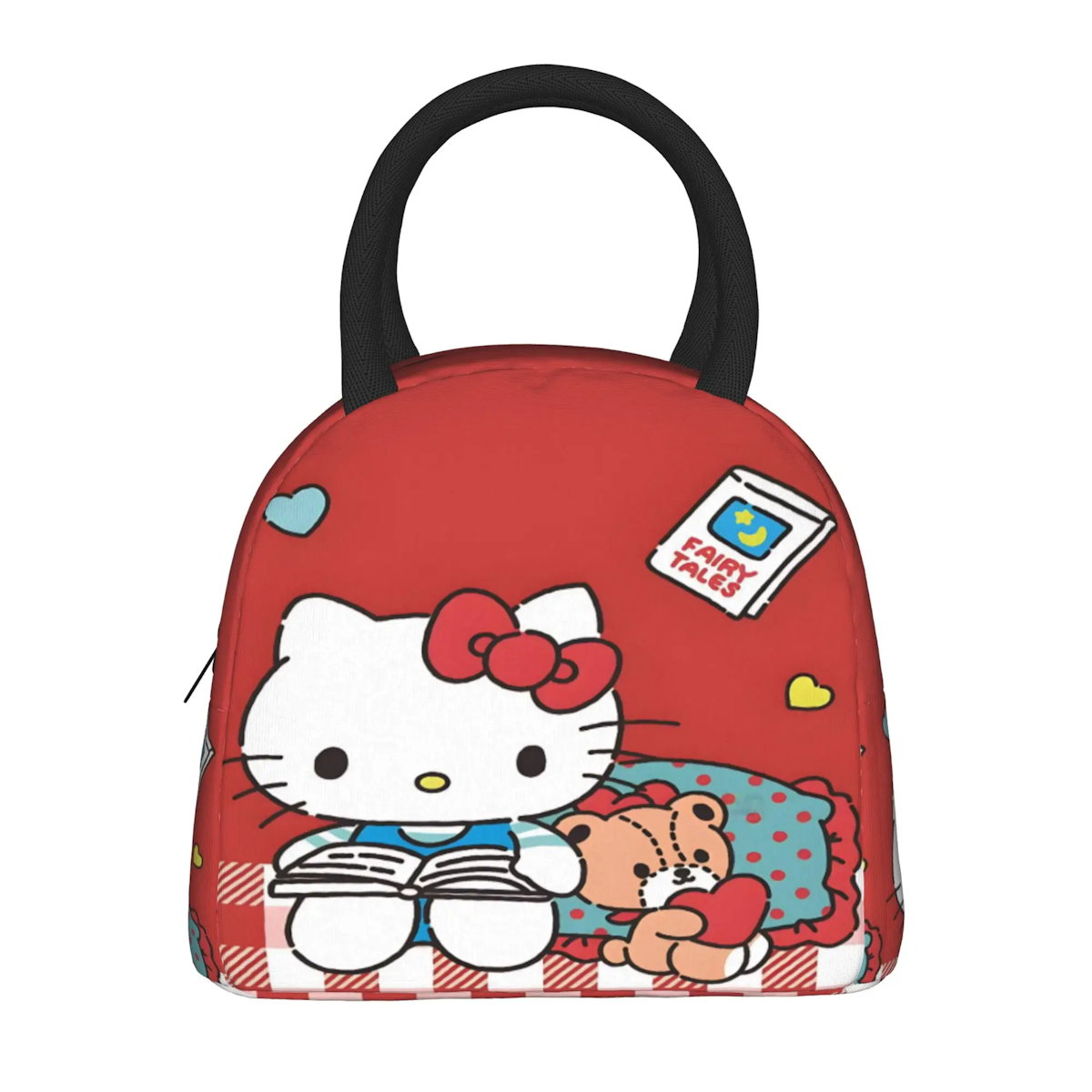 Red Hello Kitty Lunch Bags Portable Insulated School Lunch Bags - ChildAngle