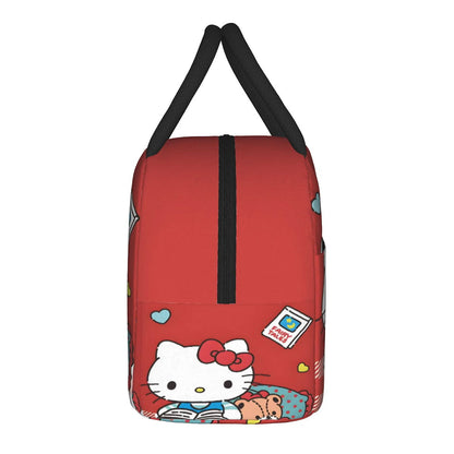 Red Hello Kitty Lunch Bags Portable Insulated School Lunch Bags - ChildAngle