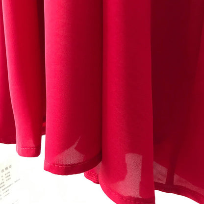 Mommy and Me Matching Dress Red Sleeveless Dress for Halter Back Ruffle Dress - ChildAngle