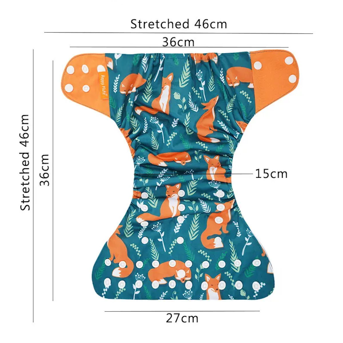 4 Pack Cloth Diaper Reusable Nappy 3-15KG Baby Orange Fox