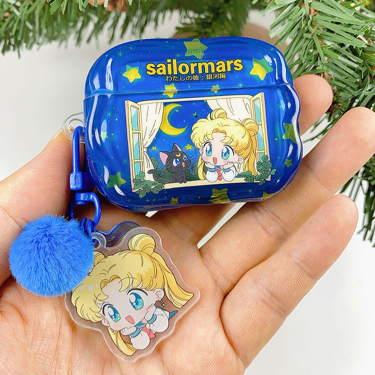Blue Sailor Moon-themed AirPods case  - ChildaAngle