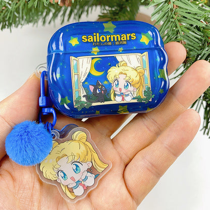 Blue Sailor Moon-themed AirPods case  - ChildaAngle
