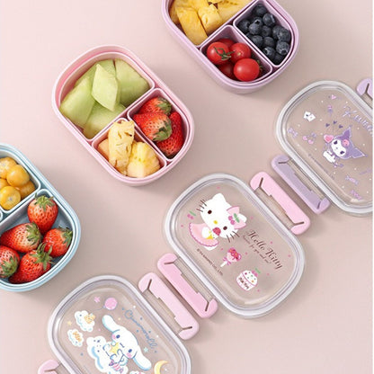 Childrens Lunch Box Cinnamoroll My Melody Hello Kitty double-sided Lunch Box Cartoon Bento Boxes with 3 Compartments Removable- ChildAngle