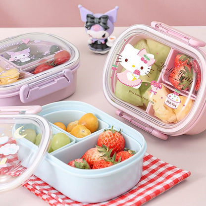 Childrens Lunch Box Cinnamoroll My Melody Hello Kitty double-sided Lunch Box Cartoon Bento Boxes with 3 Compartments Removable- ChildAngle