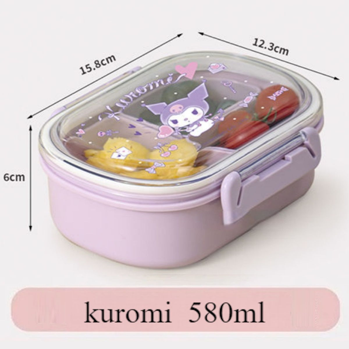 Childrens Lunch Box Cinnamoroll My Melody Hello Kitty double-sided Lunch Box Cartoon Bento Boxes with 3 Compartments Removable- ChildAngle