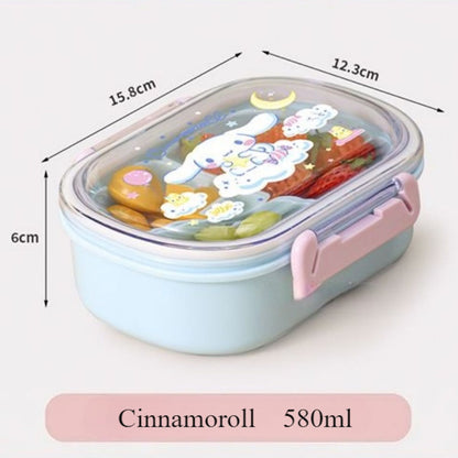 Childrens Lunch Box Cinnamoroll My Melody Hello Kitty double-sided Lunch Box Cartoon Bento Boxes with 3 Compartments Removable- ChildAngle