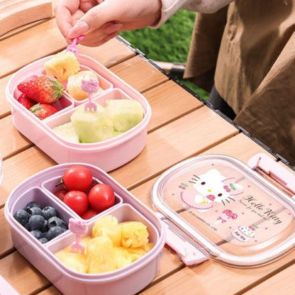 Childrens Lunch Box Cinnamoroll My Melody Hello Kitty double-sided Lunch Box Cartoon Bento Boxes with 3 Compartments Removable- ChildAngle