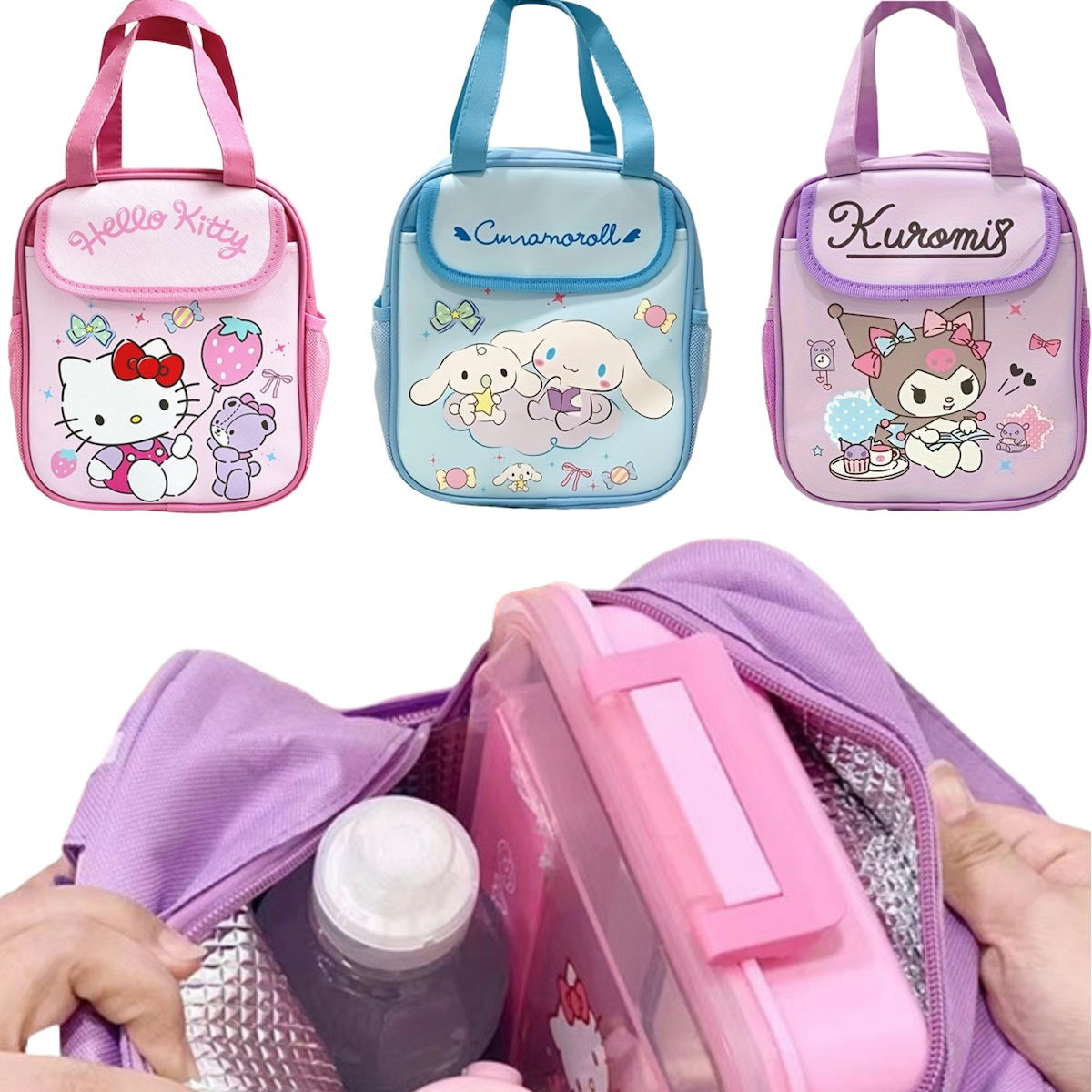 Sanrio Lunch Bag Tote Portable Insulated Lunch Tote for School Kids