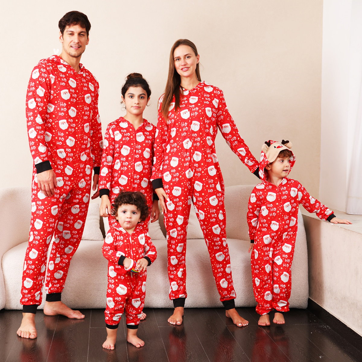 Santa Claus Family Matching Christmas PJS Onesie Pyjamas Pajama Set - ChildAngle