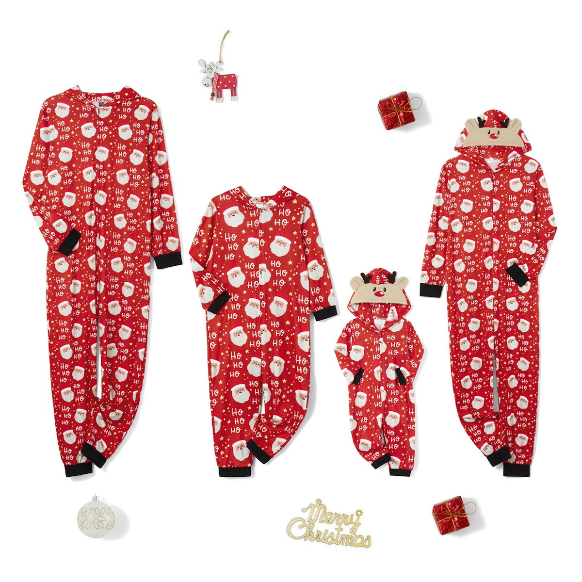 Santa Claus Family Matching Christmas PJS Onesie Pyjamas Pajama Set - ChildAngle