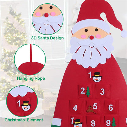 1PC Fabric Felt Advent Calendar Santa Elk Snowman Christmas - ChildAngle