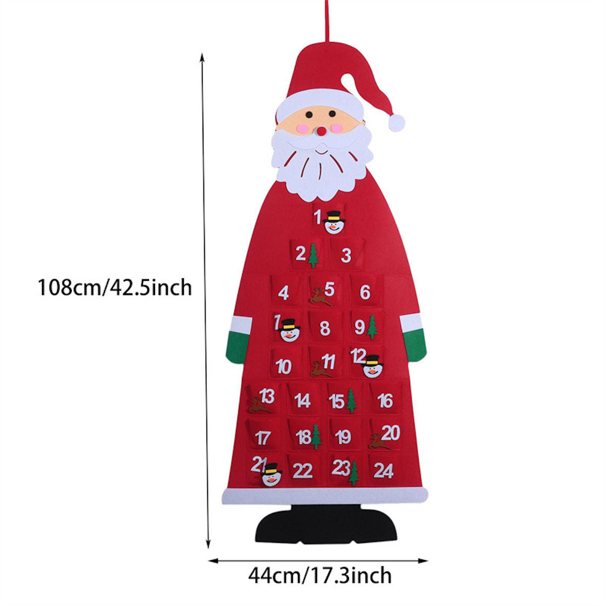 1PC Fabric Felt Advent Calendar Santa Elk Snowman Christmas - ChildAngle