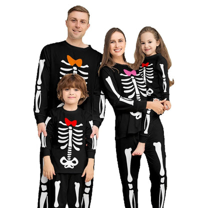 Halloween Family Matching Pajamas Skeleton Print Sleepwear Family Look Pyjamas - ChildAngle
