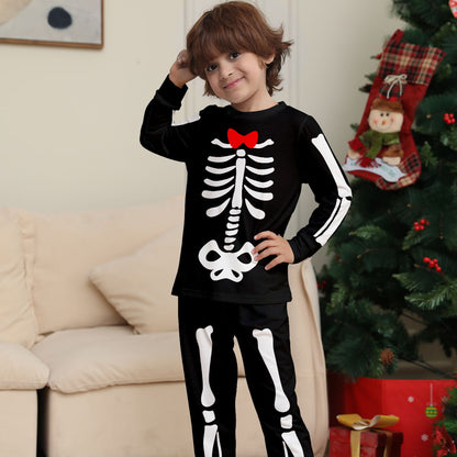 Halloween Family Matching Pajamas Skeleton Print Sleepwear Family Look Pyjamas - ChildAngle