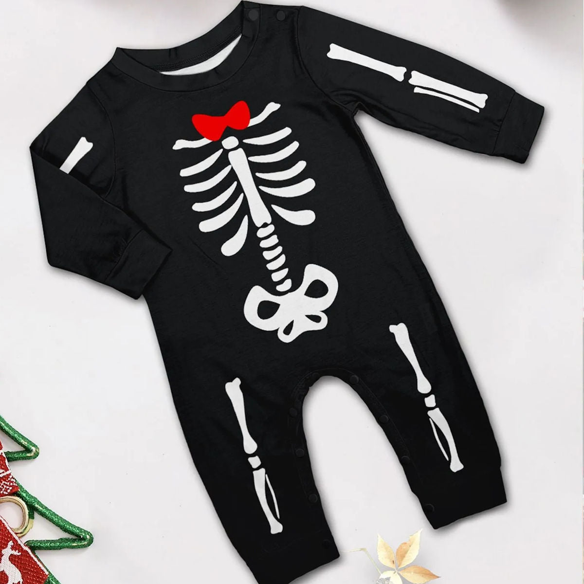 Halloween Family Matching Pajamas Skeleton Print Sleepwear Family Look Pyjamas - ChildAngle