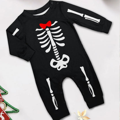 Halloween Family Matching Pajamas Skeleton Print Sleepwear Family Look Pyjamas - ChildAngle