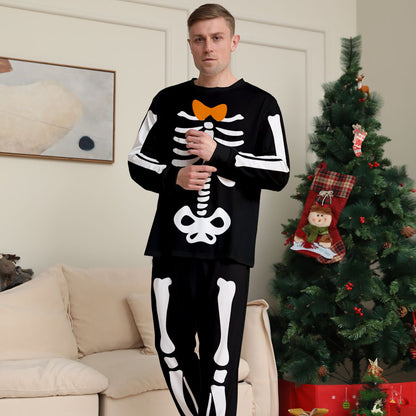Halloween Family Matching Pajamas Skeleton Print Sleepwear Family Look Pyjamas - ChildAngle