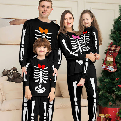 Halloween Family Matching Pajamas Skeleton Print Sleepwear Family Look Pyjamas - ChildAngle