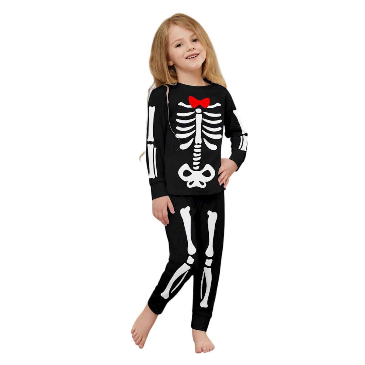 Halloween Family Matching Pajamas Skeleton Print Sleepwear Family Look Pyjamas - ChildAngle