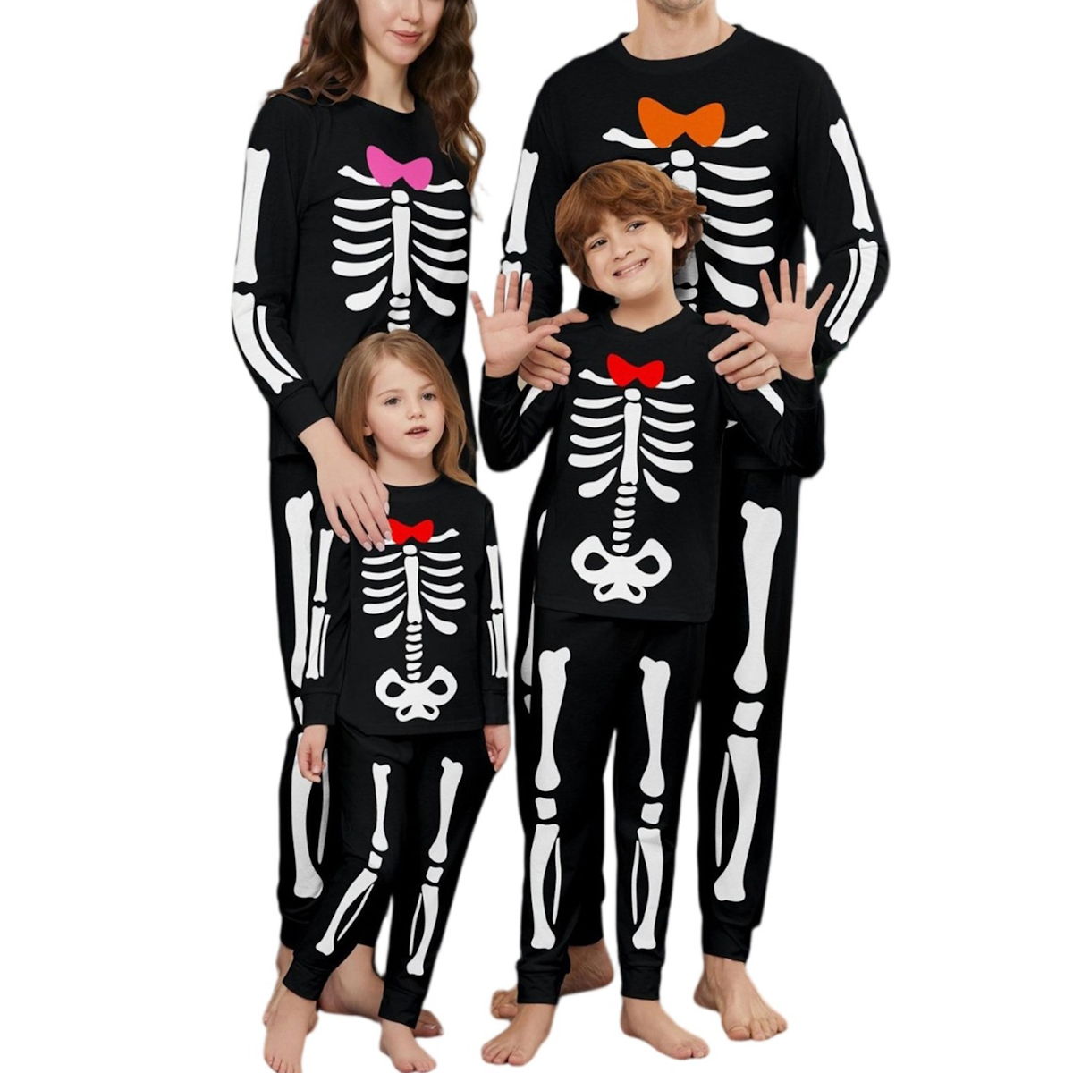 Halloween Family Matching Pajamas Skeleton Print Sleepwear Family Look Pyjamas - ChildAngle