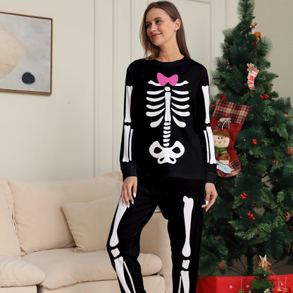 Halloween Family Matching Pajamas Skeleton Print Sleepwear Family Look Pyjamas - ChildAngle