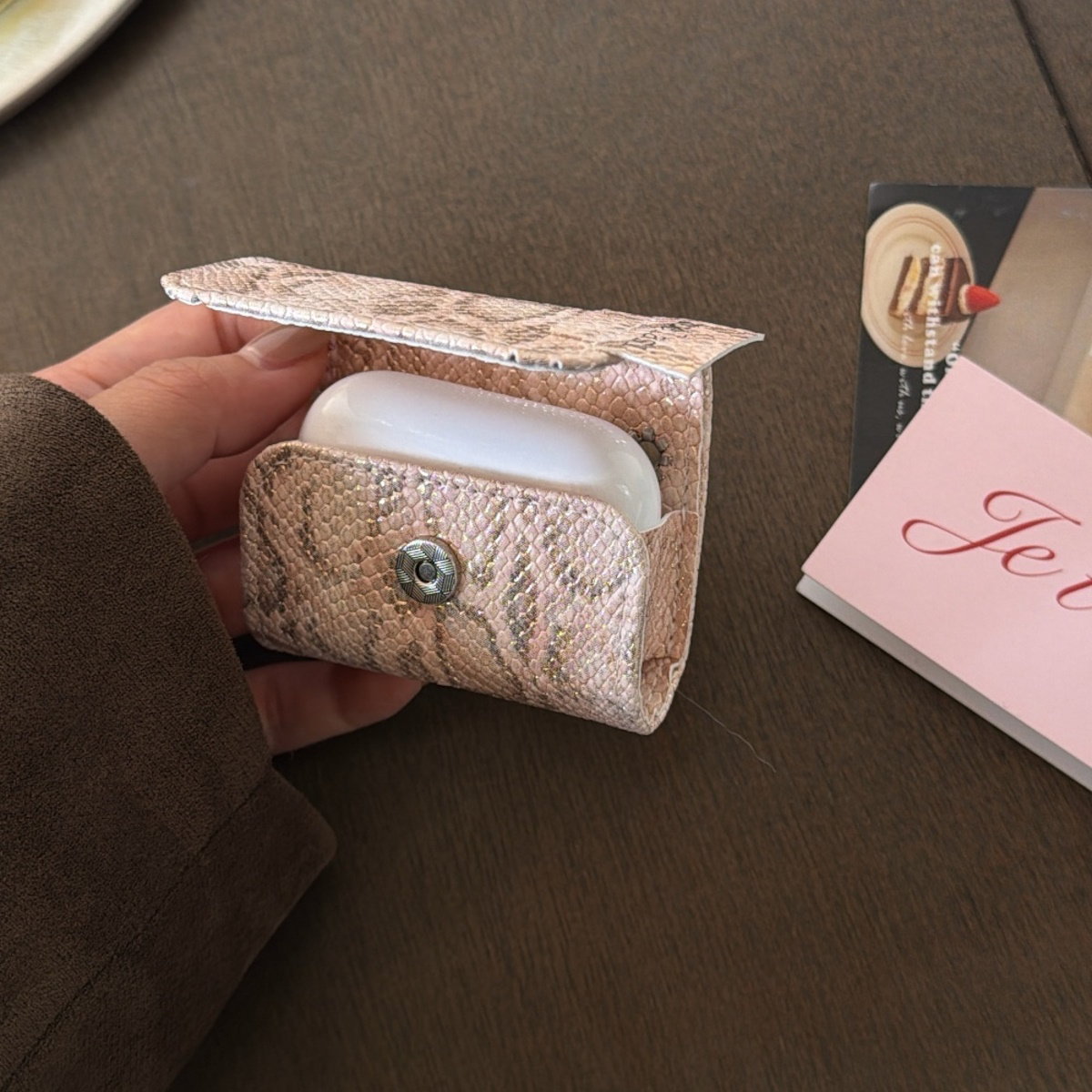 Colored Snake Skin Leather AirPods cases - ChildAngle