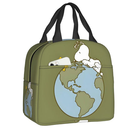 Snoopy Lunch Bag Picnic Portable Lunch Bag Tote for School - ChildAngle