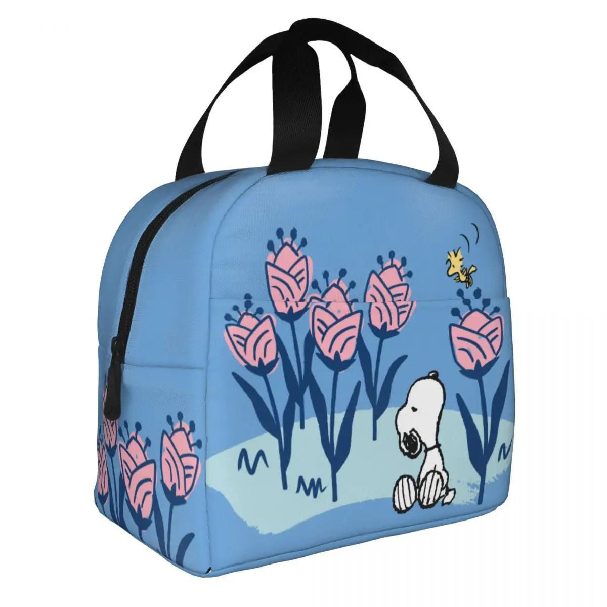 Snoopy Lunch Bag Picnic Portable Lunch Bag Tote for School - ChildAngle
