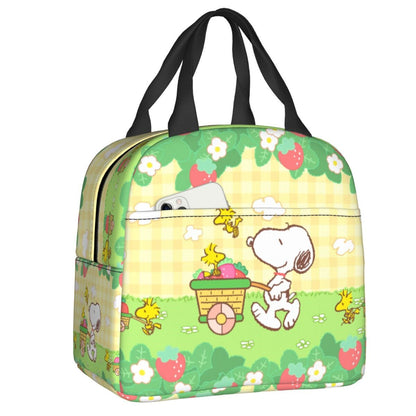 Snoopy Lunch Bag Picnic Portable Lunch Bag Tote for School - ChildAngle