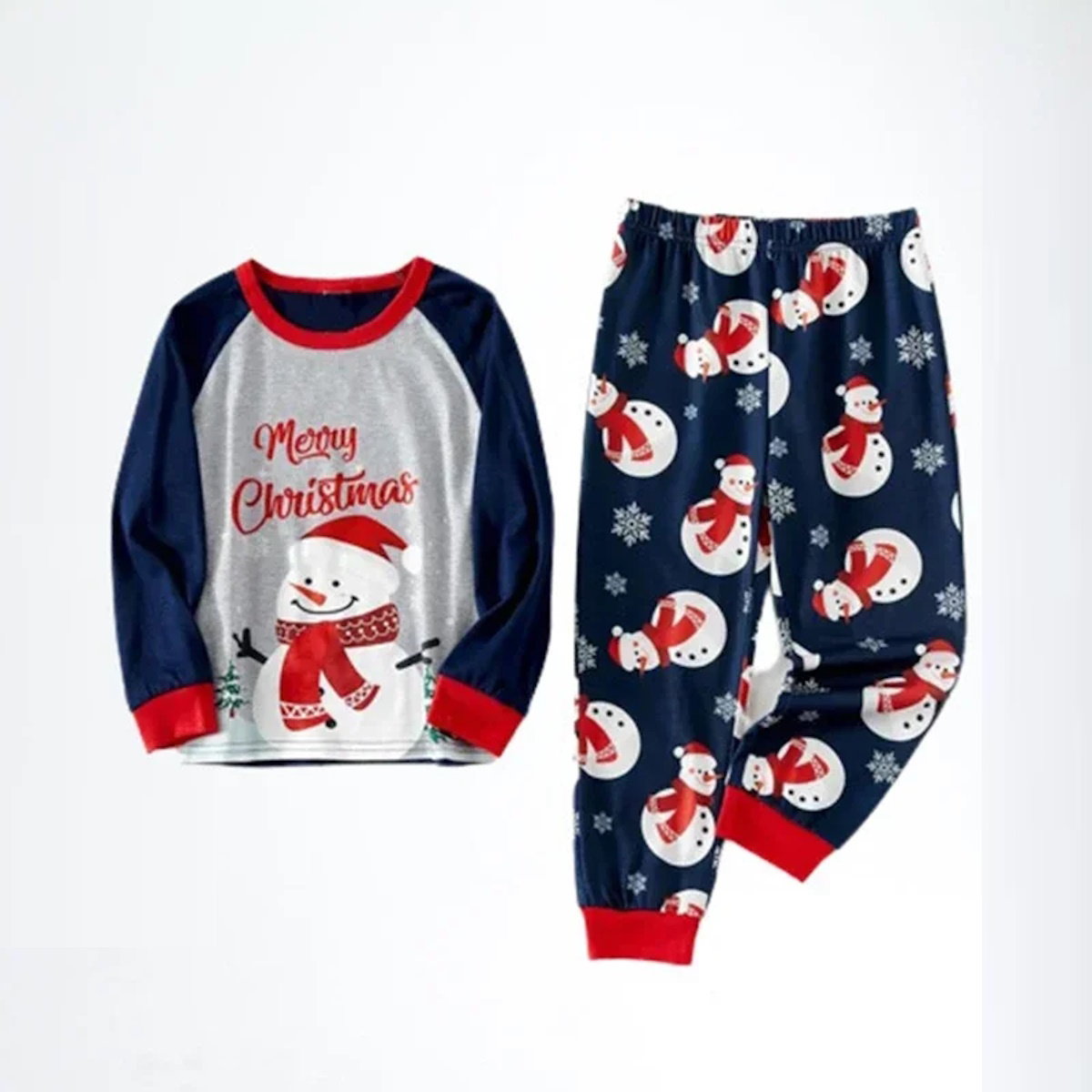 Christmas Family Matching Pajamas Sets Merry Christmas Snowman Pants - ChildAngle