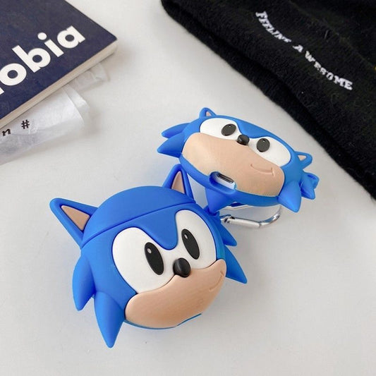 Blue 3D Sonic AirPods Case Cartoon AirPods 4 Case for Teens - ChildAngle