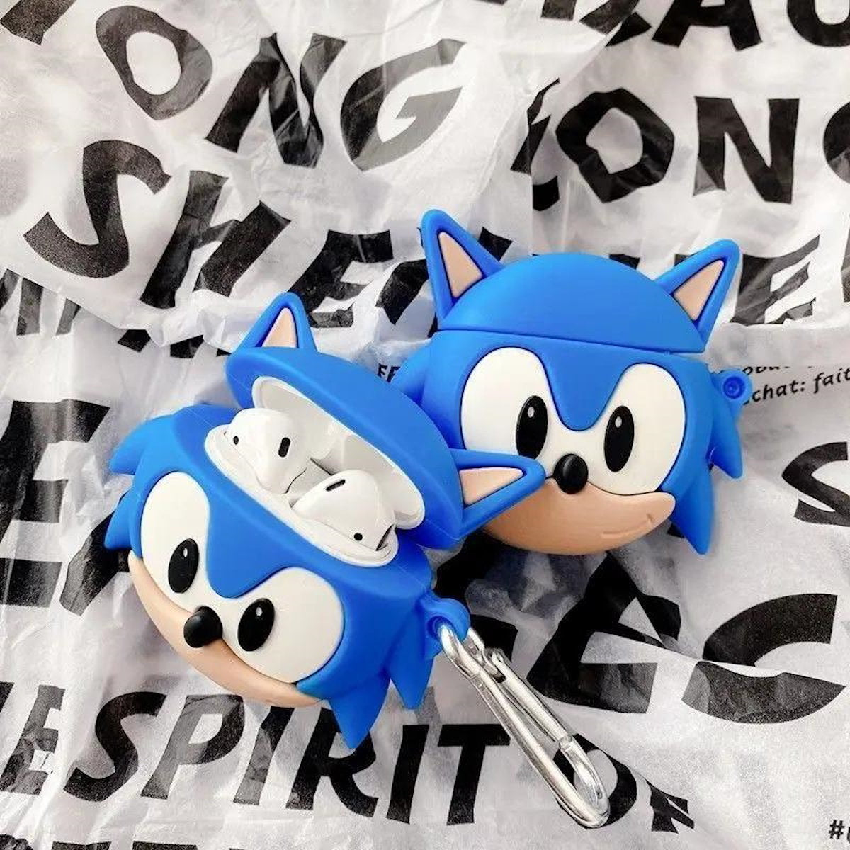 Blue 3D Sonic AirPods Case Cartoon AirPods 4 Case for Teens - ChildAngle