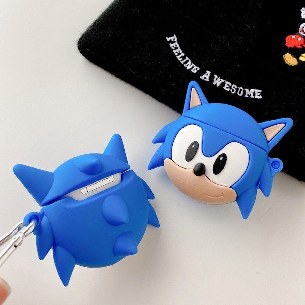 Blue 3D Sonic AirPods Case Cartoon AirPods 4 Case for Teens - ChildAngle