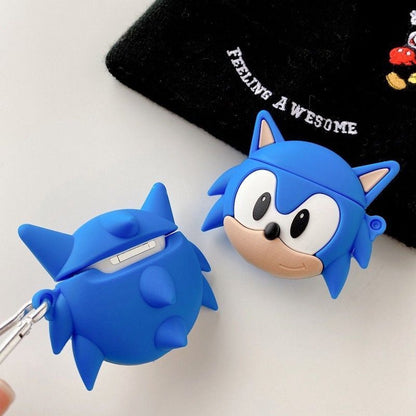 Blue 3D Sonic AirPods Case Cartoon AirPods 4 Case for Teens - ChildAngle