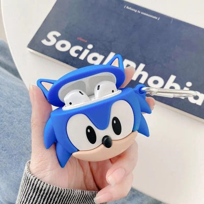 Blue 3D Sonic AirPods Case Cartoon AirPods 4 Case for Teens - ChildAngle